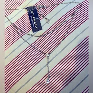 Givenchy Gold Layered Necklace with Cubic Zirconia Elegant Pendants